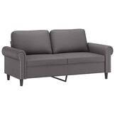 vidaXL Tweezitsbank 140 cm kunstleer grijs