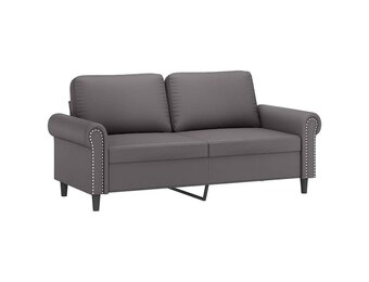 vidaXL Tweezitsbank 140 cm kunstleer grijs