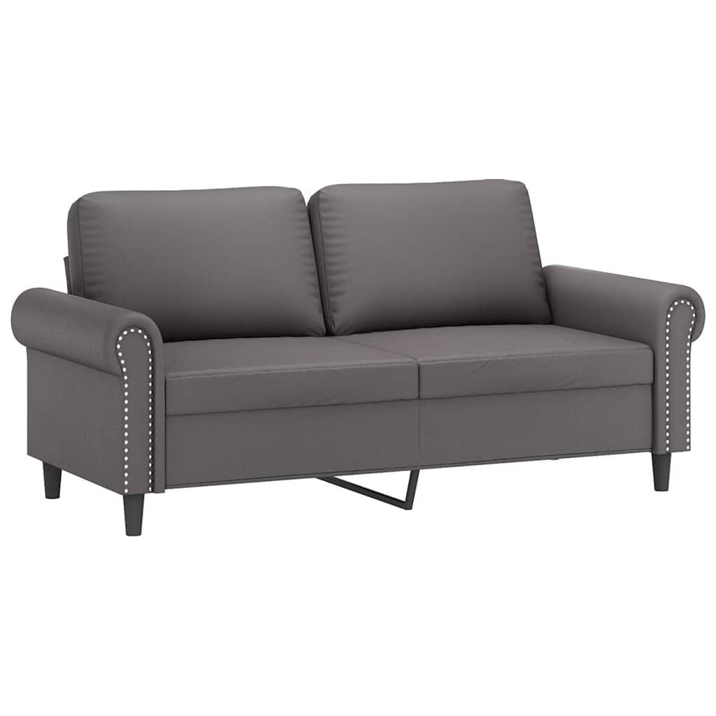 vidaXL Tweezitsbank 140 cm kunstleer grijs