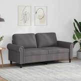 vidaXL Tweezitsbank 140 cm kunstleer grijs
