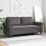vidaXL Tweezitsbank 140 cm kunstleer grijs