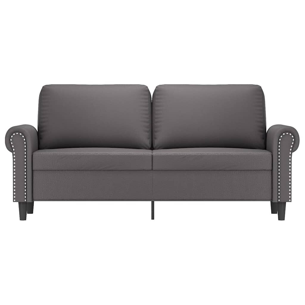 vidaXL Tweezitsbank 140 cm kunstleer grijs