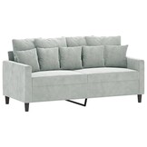vidaXL Tweezitsbank 140 cm fluweel lichtgrijs