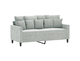vidaXL Tweezitsbank 140 cm fluweel lichtgrijs