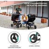 Kinderkraft GRANDE PLUS Kinderkraft kinderwagen vanaf de geboorte tot 22 kg, opvouwbaar met één hand, verstelbare positie, grote luifel met raam, alle 4 wielen voorzien van kussens, ruime stoel, grijs