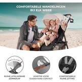 Kinderkraft GRANDE PLUS Kinderkraft kinderwagen vanaf de geboorte tot 22 kg, opvouwbaar met één hand, verstelbare positie, grote luifel met raam, alle 4 wielen voorzien van kussens, ruime stoel, grijs