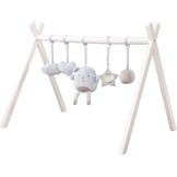 roba Houten Baby Speelboog Rock Star Baby 3 - Speeltrapeze met 3 Hangers en Draaibare Vormen - Stevige Activity Center - Natuurlijk / Antraciet