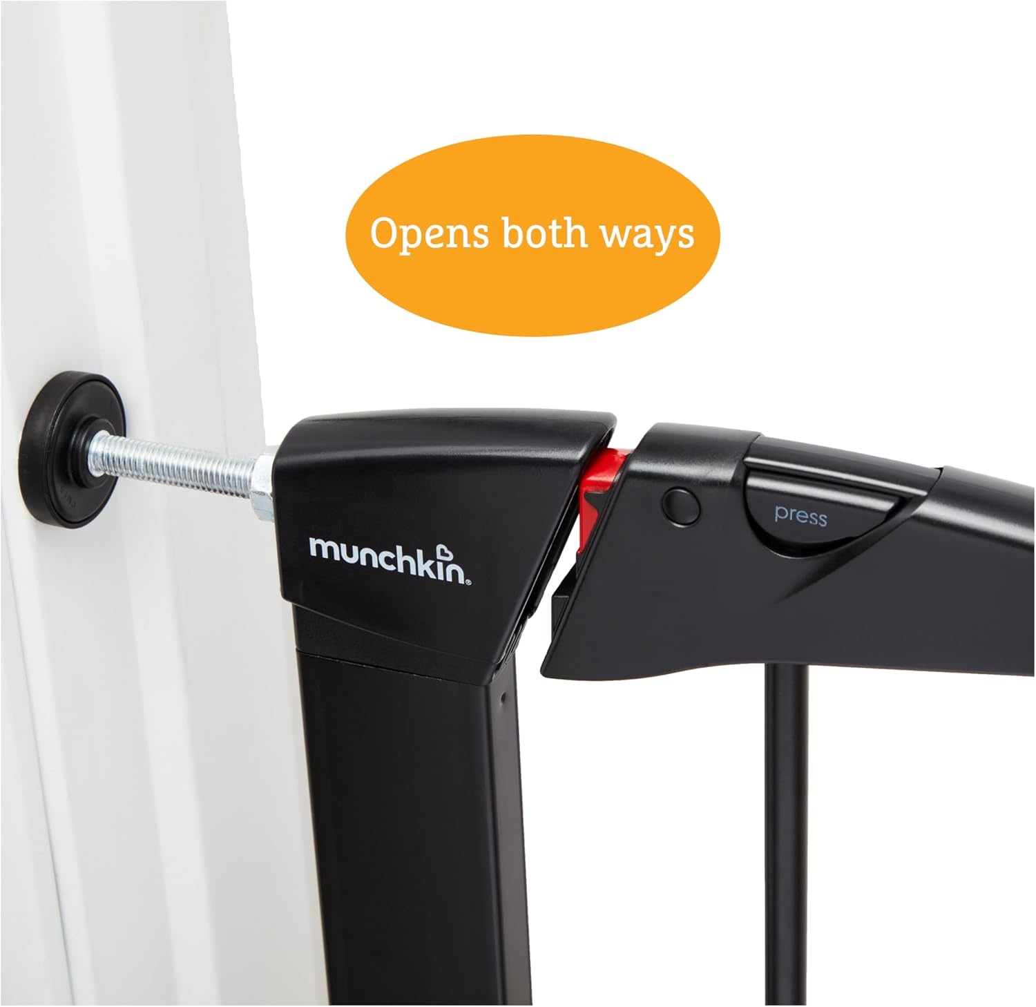 Munchkin Traphek, Maxi Secure Peuter & Babyhek, traphek, drukpassend, baby- of hondenhek, babyveiligheidshek voor trappen en deuropeningen, eenvoudig te installeren, zonder schroeven, kinderhek, 76-82