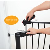 Munchkin Traphek, Maxi Secure Peuter & Babyhek, traphek, drukpassend, baby- of hondenhek, babyveiligheidshek voor trappen en deuropeningen, eenvoudig te installeren, zonder schroeven, kinderhek, 76-82