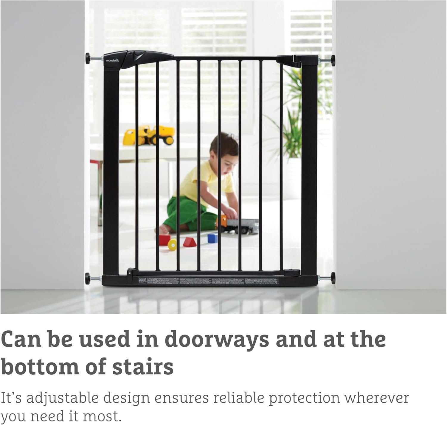 Munchkin Traphek, Maxi Secure Peuter & Babyhek, traphek, drukpassend, baby- of hondenhek, babyveiligheidshek voor trappen en deuropeningen, eenvoudig te installeren, zonder schroeven, kinderhek, 76-82