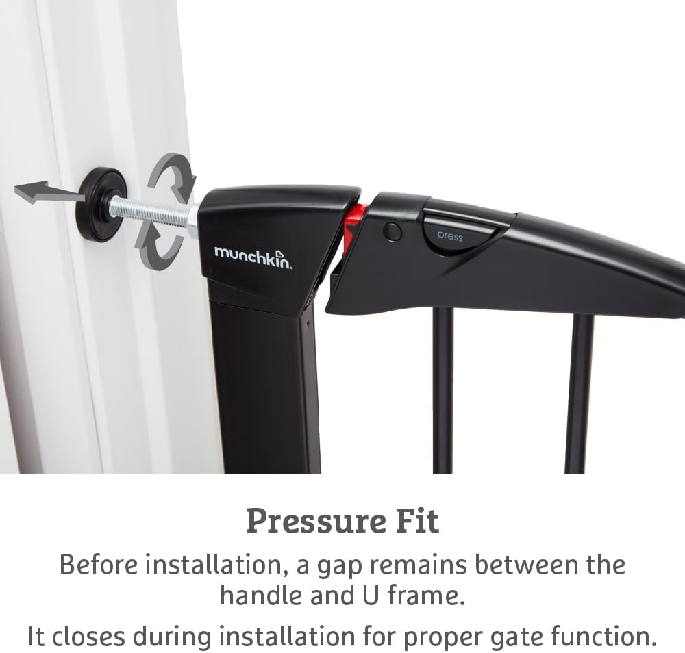 Munchkin Traphek, Maxi Secure Peuter & Babyhek, traphek, drukpassend, baby- of hondenhek, babyveiligheidshek voor trappen en deuropeningen, eenvoudig te installeren, zonder schroeven, kinderhek, 76-82