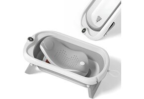 Opvouwbaar Babybad met Thermometer & Badstoel - 40% Korting