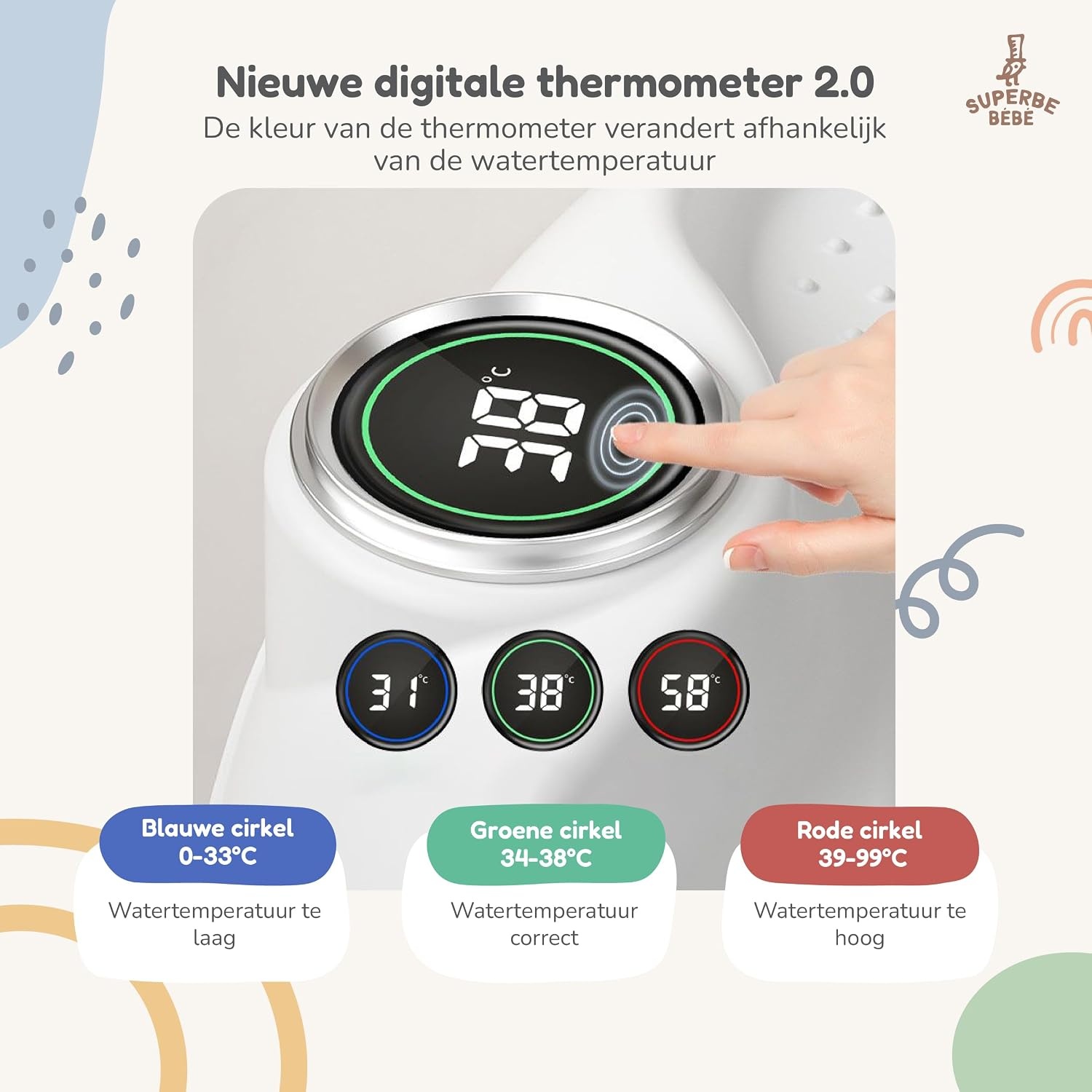 Opvouwbaar babybad met badstoel en geïntegreerde thermometer, kinderbad met 5 ballen en gratis badzitje, ideaal als geboortecadeau voor meisjes of jongens