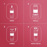 H.Koenig SMOO9 Portable Compact Mini Smoothie Blender 570ml BPA Free Powerful 300W, Smoothie Blender 2 Portable Bottles, 4 Stainless Steel Blenders, 2 Bottles with Travel Lids Included