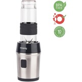H.Koenig SMOO9 Portable Compact Mini Smoothie Blender 570ml BPA Free Powerful 300W, Smoothie Blender 2 Portable Bottles, 4 Stainless Steel Blenders, 2 Bottles with Travel Lids Included
