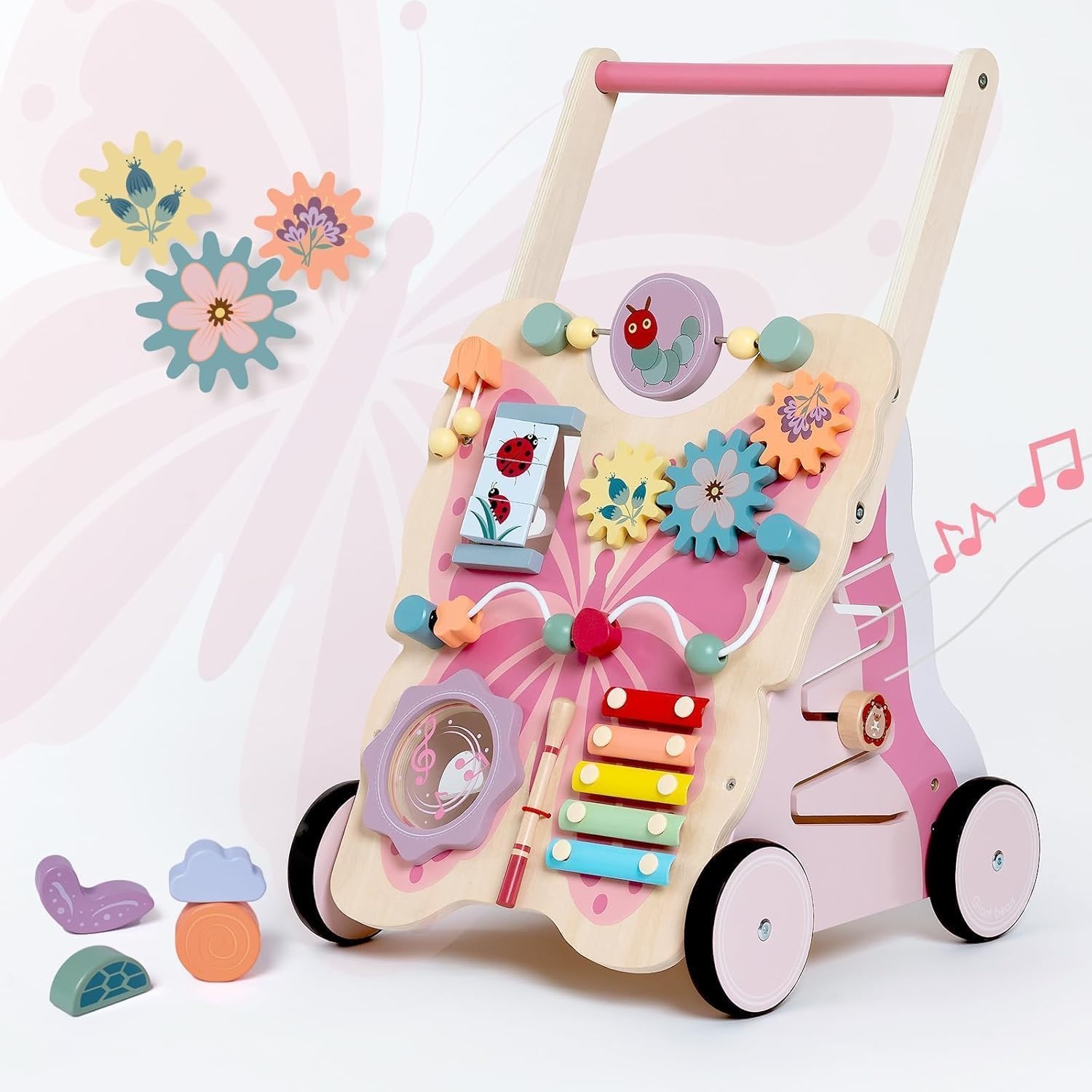 Giant Bean Houten Loopwagen Vlinder Vorm Baby Vanaf 1 Jaar