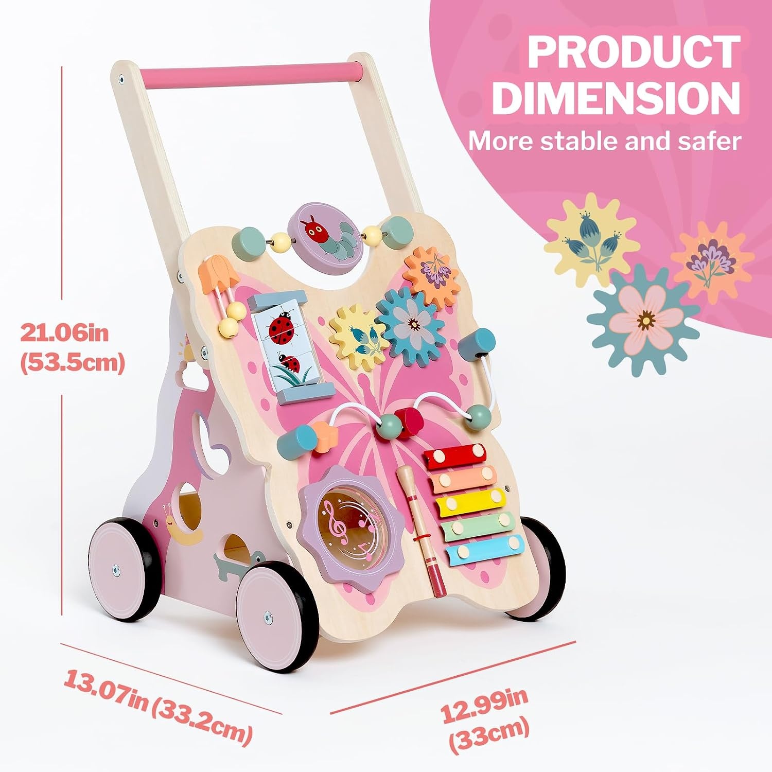 Giant Bean Houten Loopwagen Vlinder Vorm Baby Vanaf 1 Jaar
