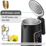 ForMe Roestvrijstalen Waterkoker 1,7 L Temperatuurkeuze 40-100°C I LED digitale temperatuurweergave I 7 Kleuren LED Verlichting I Theepot Theeketel I Warmhoudfunctie I BPA-vrij