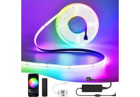 COB RGB LED Strip 10m WiFi | 24V | Spraakgestuurd & Muziek | 34% Korting