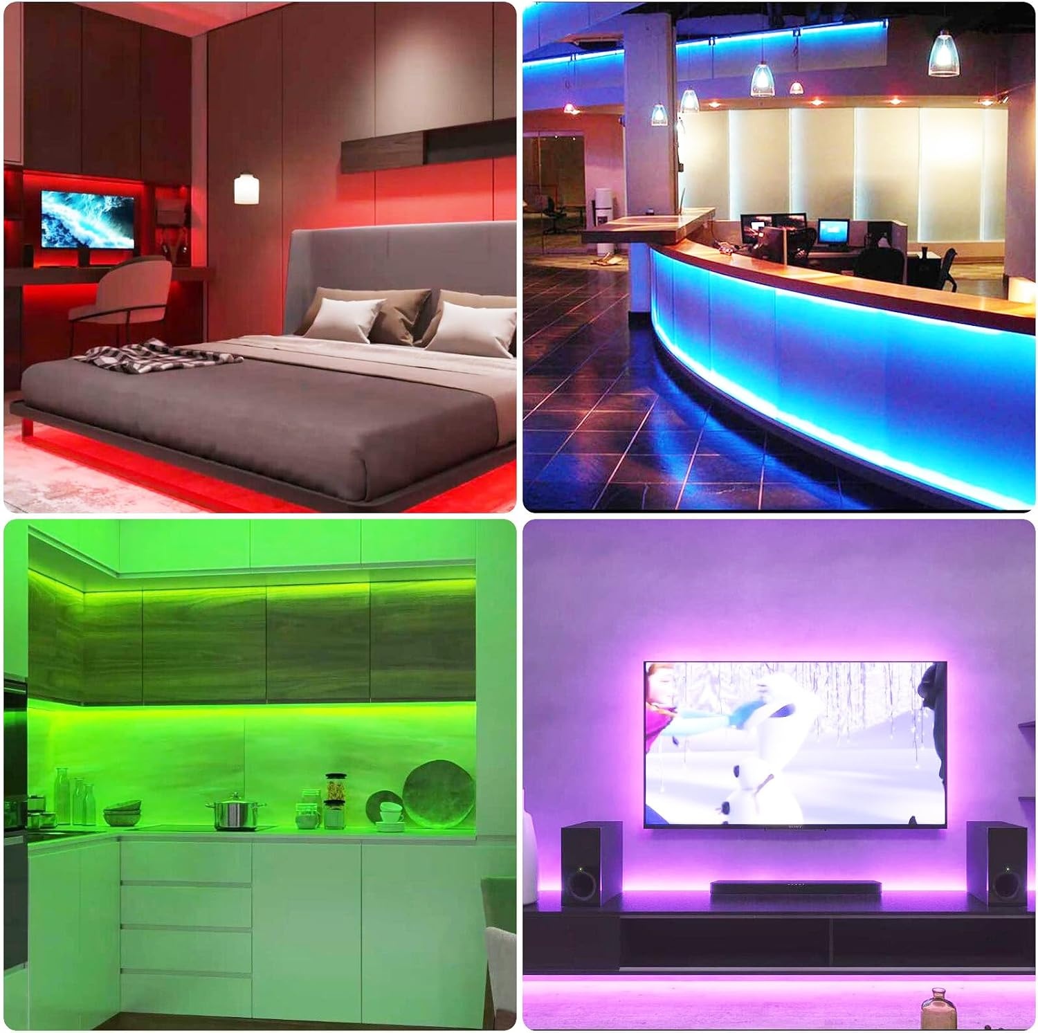 10 m WIFI Intelligent COB RGB LED Strip Lichtsnoer 576 LEDs/M 5760LEDs 24V LED Strip Lichtbalk Werkt met Google Home Assistant / Alexaz, Dimbare vervormbare LED-strip met WiFi afstandsbediening