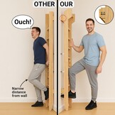 COSYLAND Wandrek van Klimwand Hout voor Volwassenen en Kinderen – Indoor Klimrek met Pull-Up Bar, Stevig Muurbevestigd Fitnessrek voor Krachttraining, Gymnastiek en Spel – Natuurlijk
