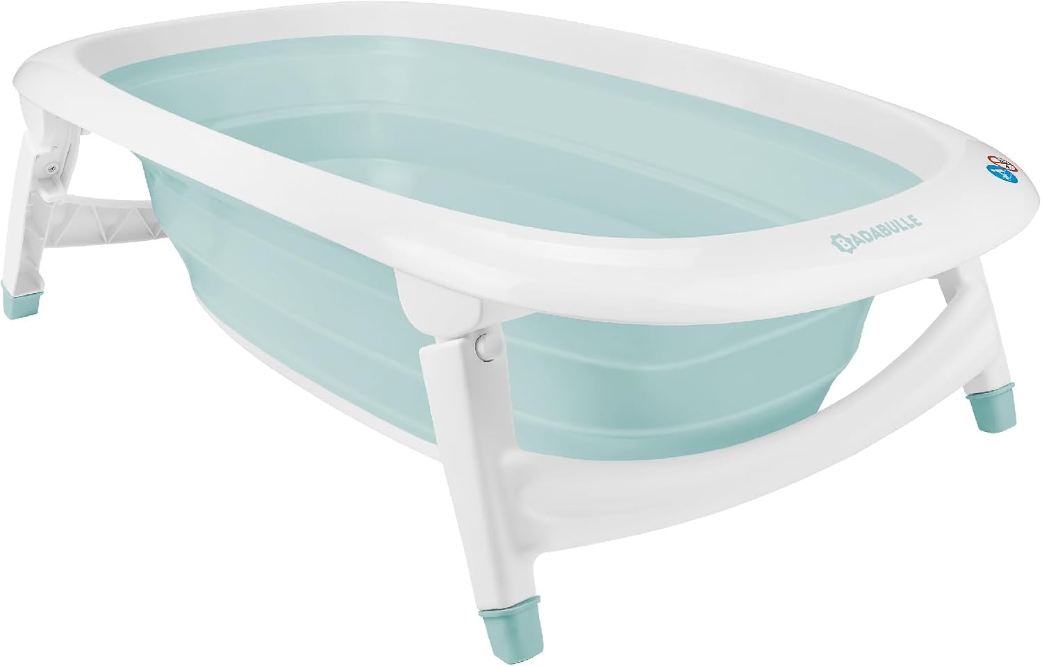 Badabulle Inklapbaar Baby Badje - Uiterst Compact - 35 L - Antislip Standaard - Afvoerdop & Temperatuurindicator - Handgreep voor Vervoer en Drogen