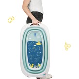 Badabulle Inklapbaar Baby Badje - Uiterst Compact - 35 L - Antislip Standaard - Afvoerdop & Temperatuurindicator - Handgreep voor Vervoer en Drogen