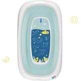 Badabulle Inklapbaar Baby Badje - Uiterst Compact - 35 L - Antislip Standaard - Afvoerdop & Temperatuurindicator - Handgreep voor Vervoer en Drogen