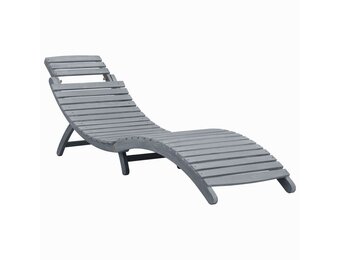 vidaXL Ligbed massief acaciahout greywash