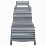 vidaXL Ligbed massief acaciahout greywash