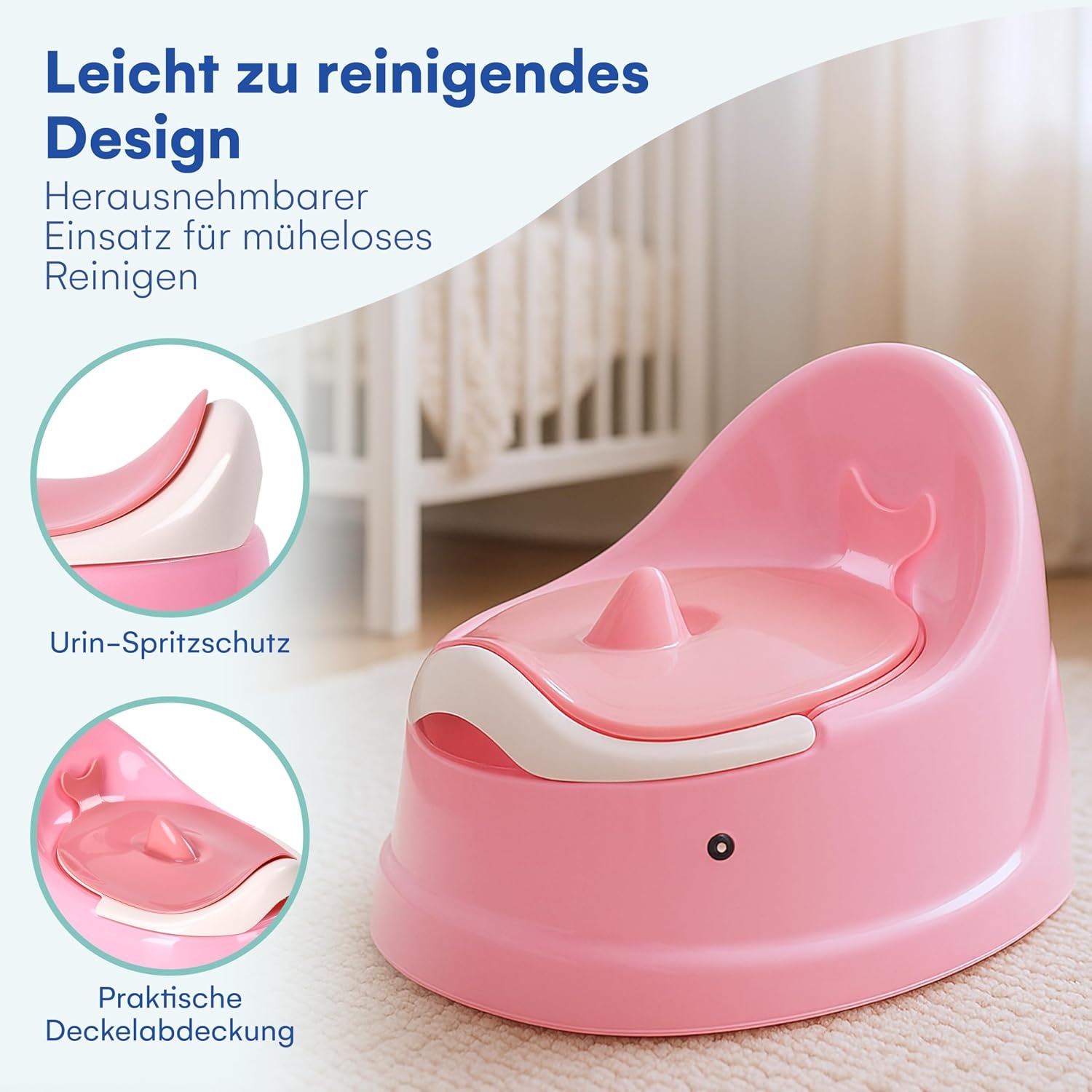 HappyPo Kindertapotje - Ergonomisch en BPA-vrij - 22,5 x 39 x 17 cm - Rosa
