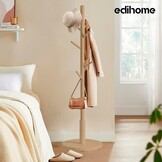 edihome Houten Kapstok - Staande Kledinghanger met 8 Haken - 172 x 38 cm - Houtkleur