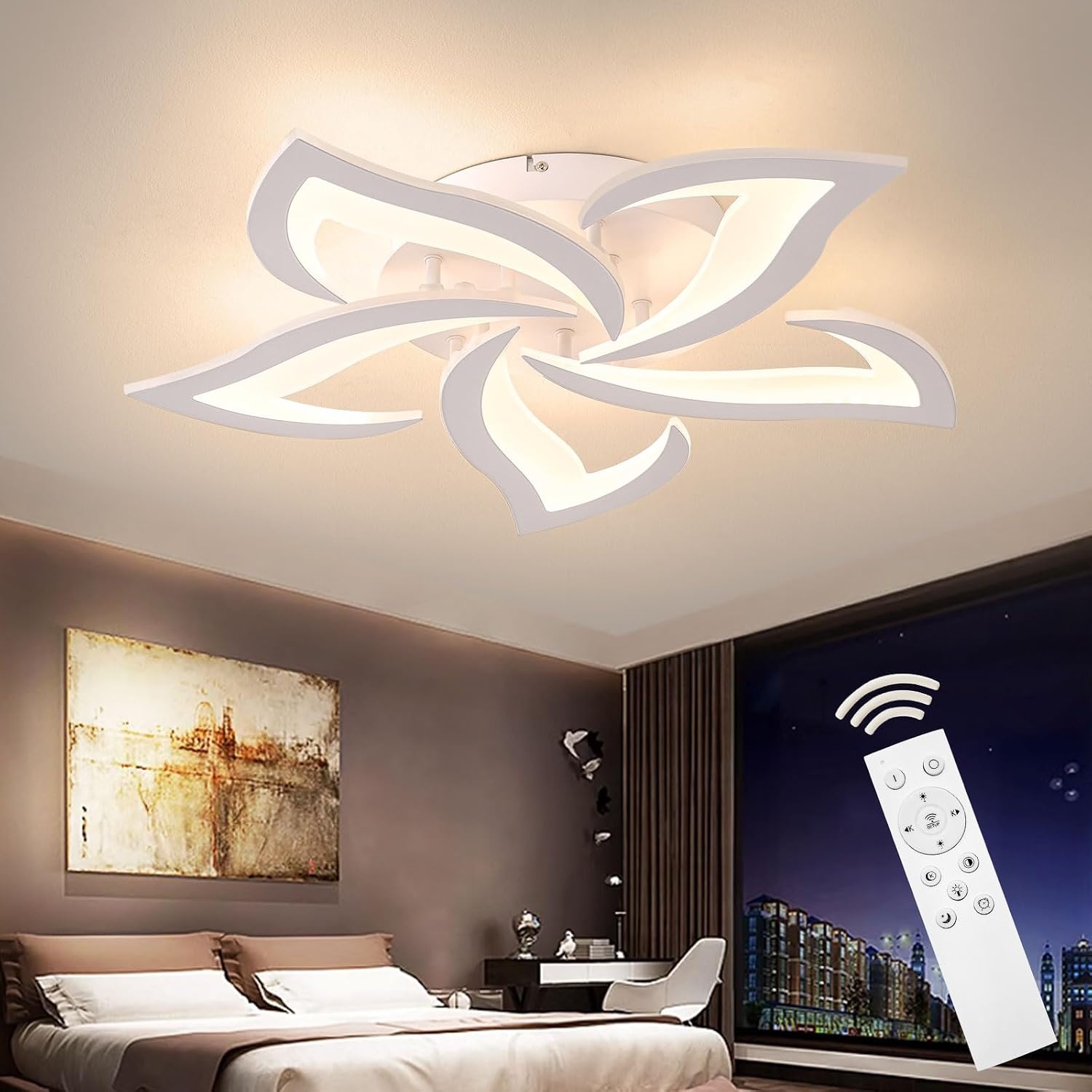 LED Plafondlamp Dimable 40-80W plafondlamp LED Woonkamerlamp met afstandsbediening App Kleur Verandering Moderne woonkamerlamp plafondlicht Lighting Slaapkamer Lamp Slaapkamerlamp