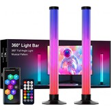 43CM Slimme Lichtbalken, 360° RGBIC Sfeerverlichting met Muziek Sync, Bluetooth App Bediening - Meeslepende Gaming Verlichting voor PC, TV, Kamerinrichting, Geluidsreactieve LED Sfeerverlichting