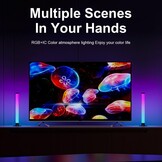 43CM Slimme Lichtbalken, 360° RGBIC Sfeerverlichting met Muziek Sync, Bluetooth App Bediening - Meeslepende Gaming Verlichting voor PC, TV, Kamerinrichting, Geluidsreactieve LED Sfeerverlichting