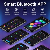 43CM Slimme Lichtbalken, 360° RGBIC Sfeerverlichting met Muziek Sync, Bluetooth App Bediening - Meeslepende Gaming Verlichting voor PC, TV, Kamerinrichting, Geluidsreactieve LED Sfeerverlichting