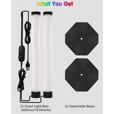 43CM Slimme Lichtbalken, 360° RGBIC Sfeerverlichting met Muziek Sync, Bluetooth App Bediening - Meeslepende Gaming Verlichting voor PC, TV, Kamerinrichting, Geluidsreactieve LED Sfeerverlichting