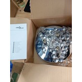vidaXL Plafondlamp met kristallen kralen rond 3xG9 zilverkleurig