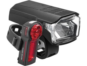 TRELOCK Fietsverlichtingsset LS 480 Lighthammer 80 Lux en LS 740 met remlichtfunctie
