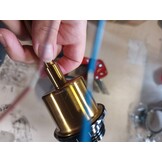 Set van 2 Vintage Wandlampen Messing Goud met Linnen Lampenkap - E27