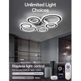 Moderne plafondventilatoren met verlichting en afstandsbediening, kristallen ring plafondventilatoren met lampen zomer winter omkeerbaar dimbaar licht geheugenfunctie 6 snelheden DC motor voor