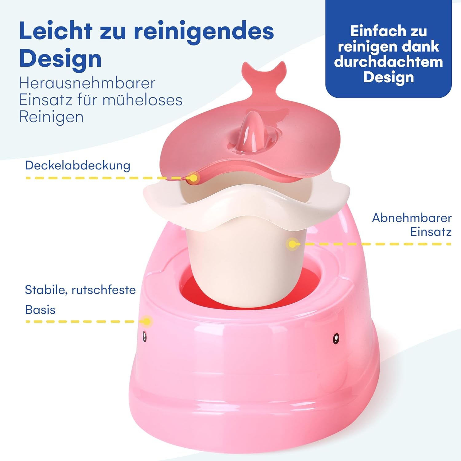HappyPo Kindertapotje - Ergonomisch en BPA-vrij - 22,5 x 39 x 17 cm - Rosa