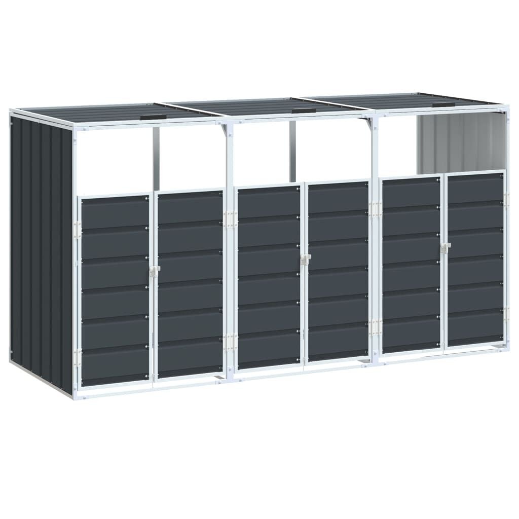 vidaXL Containerberging voor 3 containers 216x81x115cm staal antraciet