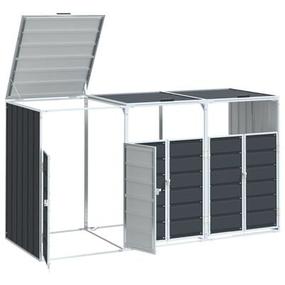 vidaXL Containerberging voor 3 containers 216x81x115cm staal antraciet