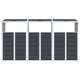 vidaXL Containerberging voor 3 containers 216x81x115cm staal antraciet
