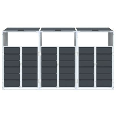 vidaXL Containerberging voor 3 containers 216x81x115cm staal antraciet