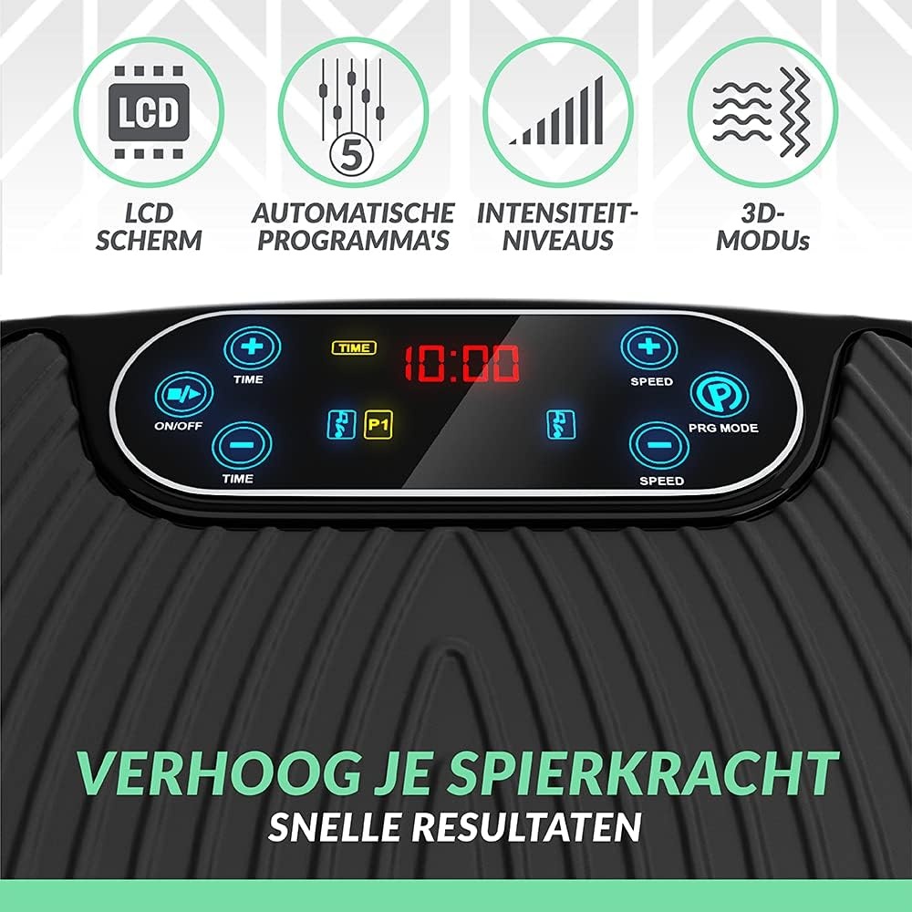 Bluefin Fitness Dubbele Motor 3D Krachtige Trilplaat | Oscillatie, Vibratie + 3D Beweging | Groot Anti-Slip Oppervlakte | Bluetooth Speakers | Verlies Vet & Wordt Sterker vanuit Huis | VK Ontwerp