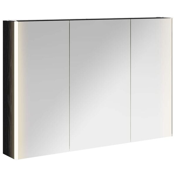 vidaXL Badkamer spiegelkast Zwart Eiken 103,5 x 15,5 x 70 cm