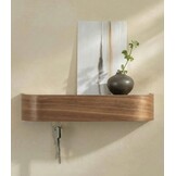 KAZAI. Sleutelkastje 'Toke' | Minimalistisch sleutelhouder ontwerp uit Berlijn | Moderne sleutelrekje met houten plank | Sleutelbord als halmeubel voor aan de muur | Walnoot