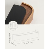 KAZAI. Sleutelkastje 'Toke' | Minimalistisch sleutelhouder ontwerp uit Berlijn | Moderne sleutelrekje met houten plank | Sleutelbord als halmeubel voor aan de muur | Walnoot